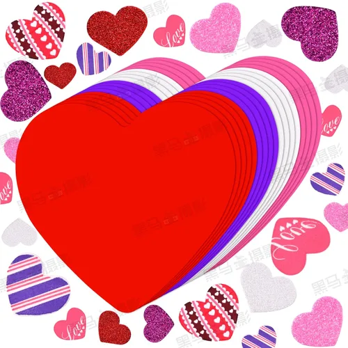 Miniatura 7 de El kit de 386 calcomanías de corazón de espuma de San Valentín incluye 370 calcomanías de corazón autoadhesivas con purpurina y 16 corazones