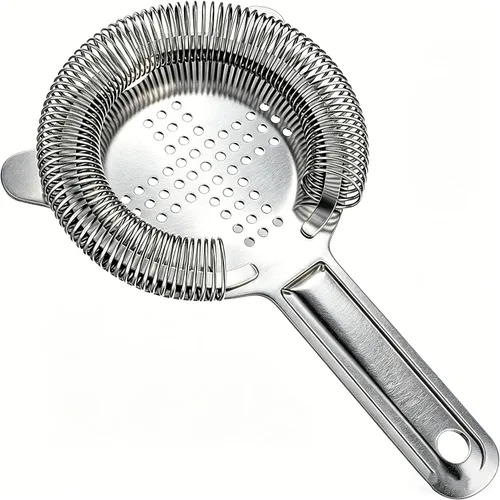 Miniatura 13 de Homestia Colador de cóctel, colador clásico Hawthorne de acero inoxidable con mango largo, colador de bebidas para bartenders profesionales, resorte