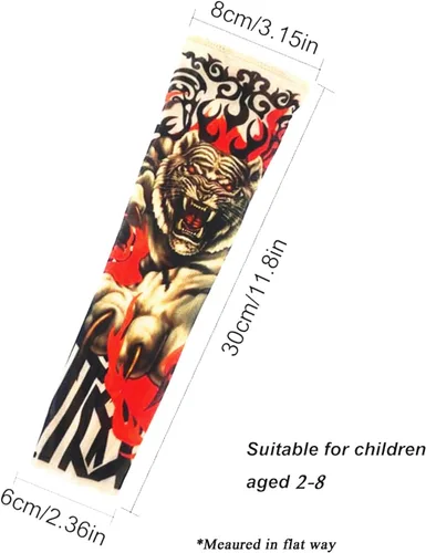 Miniatura 2 de Mangas temporales para tatuajes para niños, 10 fundas de protección solar falsas para niños y niñas