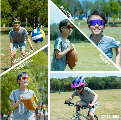 Miniatura 6 de ROCKBROS Lentes de sol polarizados para niños, gafas de sol deportivas para ciclismo, protección UV400 para jóvenes, niños y niñas de 8 a 14 años