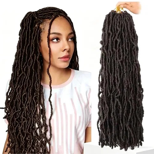 Miniatura 36 de 6 Paquetes Soft Locs Cabello de Ganchillo Pre Looped Faux Locs Trenzas de Ganchillo Goddess Locs Dreadlocs Cabello Sintético Para Mujeres Negras 1b
