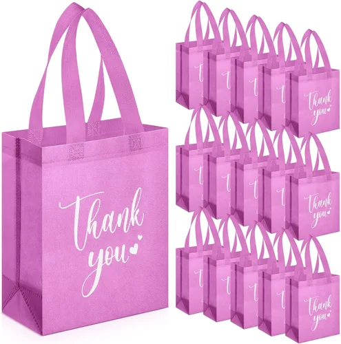 Miniatura 26 de Sweetude 30 Bolsas de Regalo de Agradecimiento con Asas a Granel Bolsa de Dulces Reutilizable No Tejida Plegable Bolso de Mano para Regalos