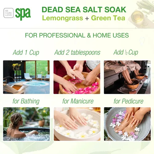 Miniatura 5 de BCL SPA Remojo de sal del mar muerto, hierba de limón + té verde, 16 onzas