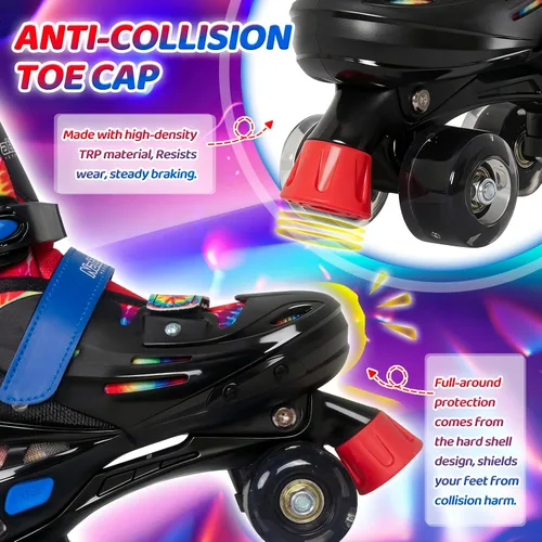 Miniatura 5 de Nattork Patines de Ruedas para Niños y Niñas, Patines Cuádruples de 4 Tallas Ajustables para Niños con Ruedas que se Iluminan - Maravilloso Regalo