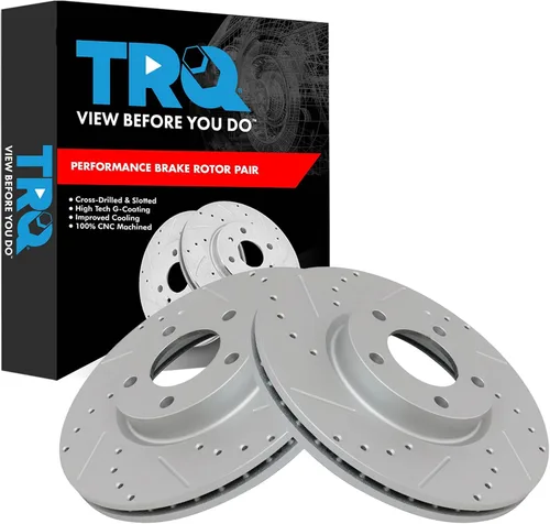 Miniatura 82 de TRQ Juego de rotores de freno de rendimiento trasero con revestimiento G premium compatible con Mazda 6 2014-2021