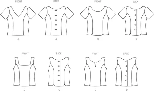 Miniatura 3 de Butterick Palmer/Pletsch - Kit de patrón de costura semiajustada para tops de Misses', código de diseño B6925, tallas 16-18-20-22-24