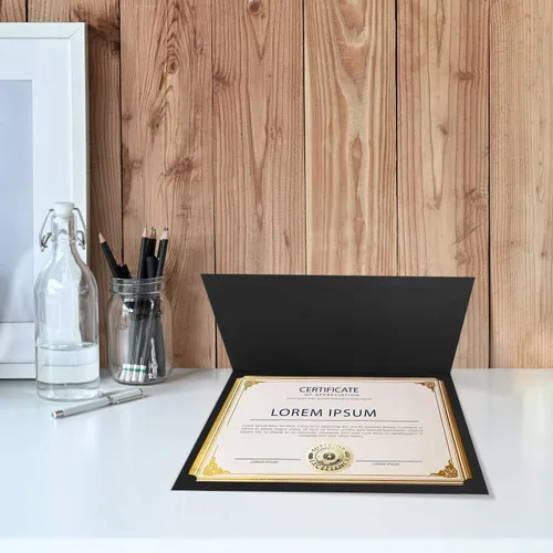 Miniatura 8 de SUNEE Kit de certificado de 75 piezas, incluye 25 soportes negros para certificados y 25 papeles de certificado de tamaño carta y 25 sellos