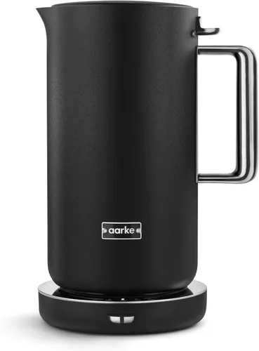 Jarra de acero inoxidable Aarke - Perfecta para entusiastas de máquinas de café y té, boquilla sin goteo, construcción de doble pared, protección