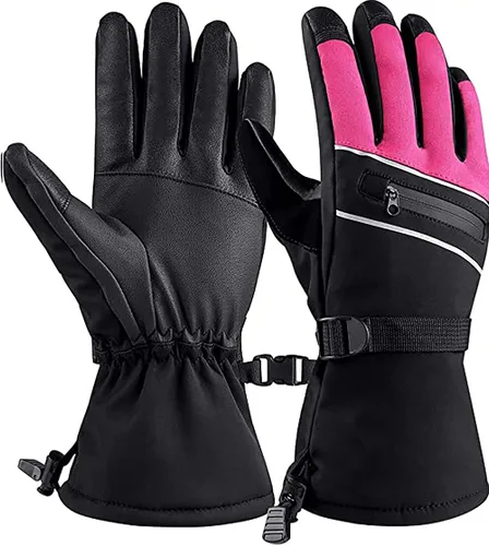 Guantes de esquí impermeables, guantes de snowboard para pantalla táctil, guantes de nieve de invierno, guantes de clima frío para hombres y mujeres
