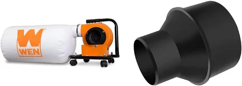 Miniatura 8 de WEN DC3401 - Colector de polvo rodante de 5.7 amperios y 660 CFM con bolsa de 12 galones y montaje en pared opcional, negro y sistema de filtración
