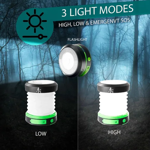 Miniatura 4 de Linterna solar para campamento, linternas LED para cortes de energía, luces de campamento, linterna de emergencia, lámpara plegable, recargable