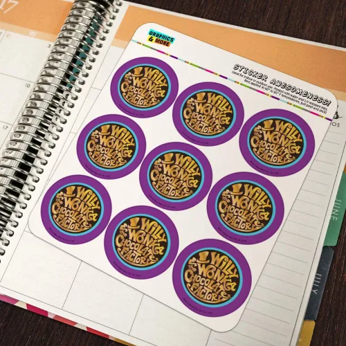 Miniatura 5 de Willy Wonka and The Chocolate Factory Logo Planner Calendario Scrapbooking Craft Pegatinas