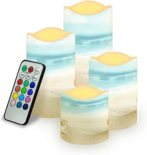 Miniatura 42 de Jeiento American Flag Flameless Candles 4 Pack 4th of July Home Decoration Flower American Flag LED Candles Battery Operated with Timer Remote