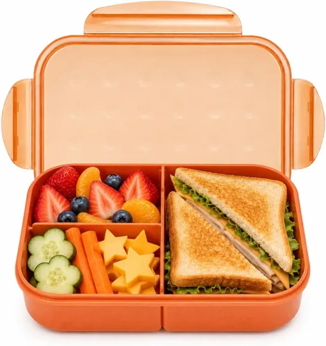 Miniatura 10 de MISS BIG® Fiambrera estilo bento,Fiambrera estilo bento para niños,Fiambrera para niños,Fiambrera para niños a prueba de fugas,Contenedores
