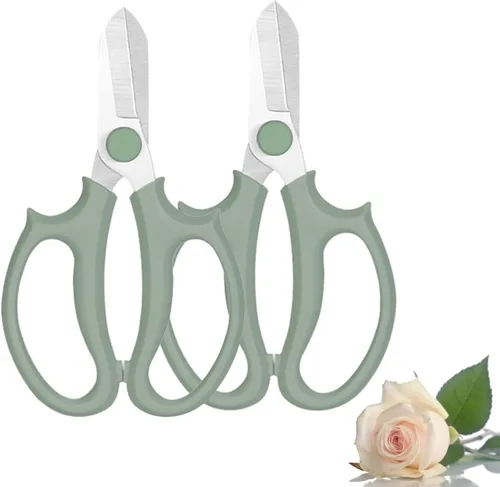 Miniatura 9 de Leize - Tijeras de flores, tijeras de jardín de acero inoxidable endurecidas premium, podadora fuerte para flores, ramas y hojas (Gris Verde Esbelto)