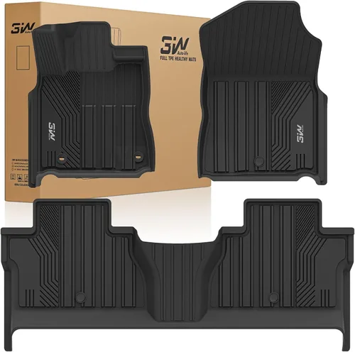 Alfombrillas de Piso 3W Compatibles con Toyota Tundra 2014-2021 (Solo para Cabina CrewMax), Revestimiento de Piso de TPE para Todo Clima con Ajuste