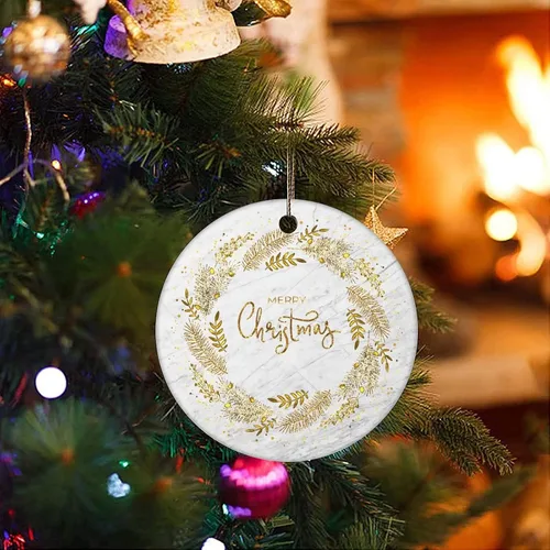 Miniatura 3 de Adornos de recuerdo de Navidad, adornos de cerámica de mármol de Navidad, adornos de regalo de mármol natural, adornos colgantes para árbol