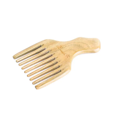 Miniatura 6 de Breezelike Peine de madera para cabello rizado, peine de madera de dientes anchos naturales para cabello rizado, peine de madera de sándalo sin