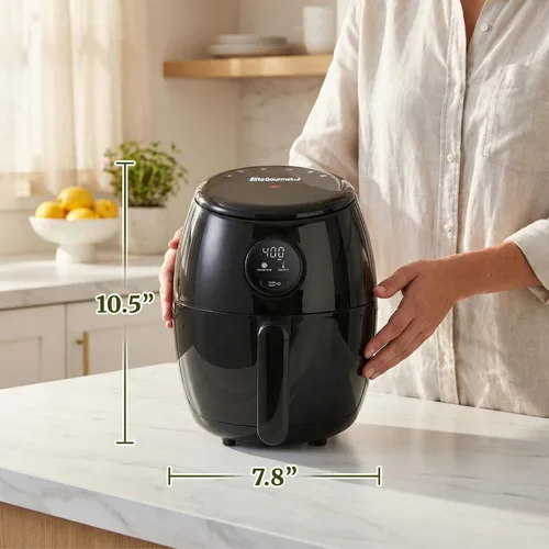 Miniatura 4 de Elite Gourmet EAF2612D Freidora de aire caliente personal de 2.1 cuartos de galón, compacta para ahorrar espacio, programable, cocina saludable sin