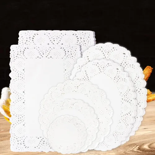 350 manteles individuales desechables de calidad alimentaria con encaje de papel que añaden elegancia a los platos de bandeja de servir, café,