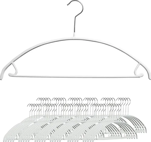 Miniatura 14 de Mawa by Reston Lloyd - Percha de metal antideslizante, soporte de hombro suave con ganchos para falda/barra de pantalones, modelo 42-U, color Plata