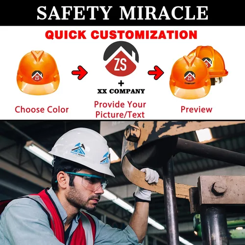 Miniatura 2 de Cascos duros personalizados para hombres, logotipo personalizado, casco de seguridad, gorra de construcción, suspensión de trinquete ajustable