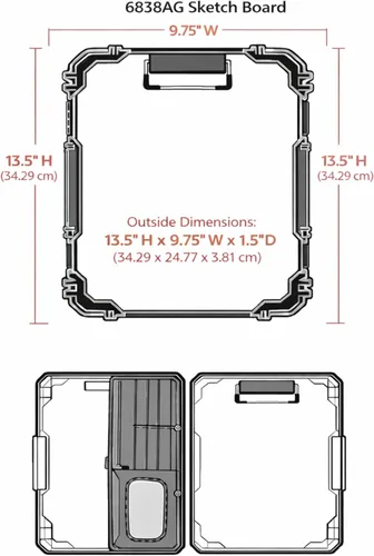 Miniatura 2 de ArtBin 6838AG - Tablero de dibujo, superficie de dibujo portátil con almacenamiento interno de arte y manualidades, color gris