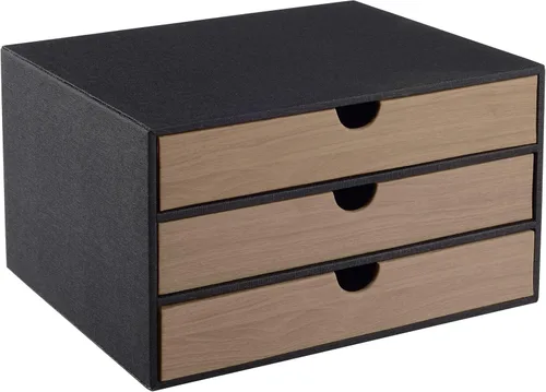Miniatura 10 de Organizador de cajones apilable de piel sintética clásica hecha a mano, organiza accesorios de escritorio de oficina en casa y clasifica papel Beige