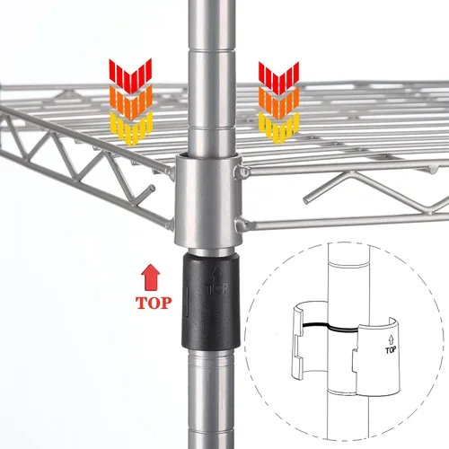 Miniatura 4 de REGILLER Estante de almacenamiento de acero con 6 alambres, estantes ajustables para lavandería, baño, cocina, despensa, armario