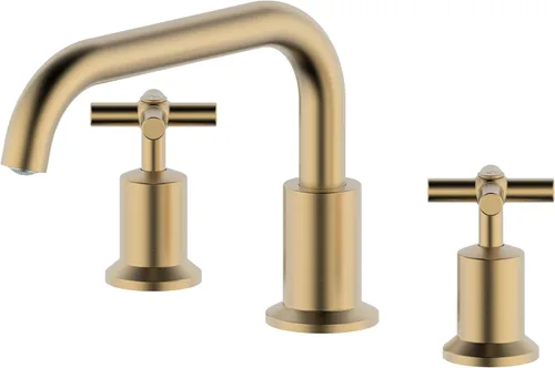 Miniatura 13 de Grifo de baño generalizado de dos manijas, grifos de baño para fregadero de 3 agujeros con drenaje emergente push up, 2 manijas, grifo de fregadero