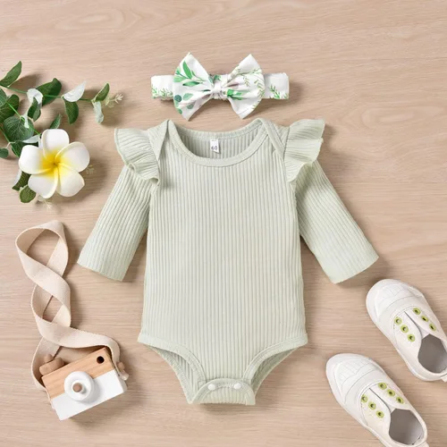 Miniatura 187 de Aalizzwell Conjunto de mameluco acanalado para bebé recién nacido prematuro para otoño e invierno