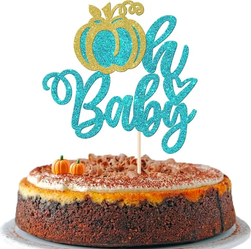 Miniatura 26 de Rsstarxi Paquete de 36 adornos para cupcakes de calabaza pequeña, revelación de género, baby shower, fiesta, decoración de tartas, calabaza