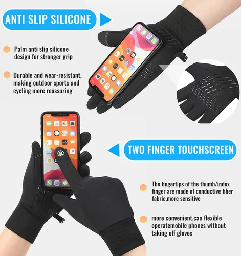 Miniatura 3 de Guantes de invierno para hombres y mujeres, guantes de correr ligeros y cálidos para pantalla táctil, guantes térmicos de punto