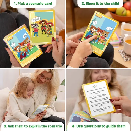 Miniatura 4 de Tarjetas de inclusión y diversidad cultural para niños - Juego SEL para empatía, discapacidad, conciencia social y habilidades de afrontamiento