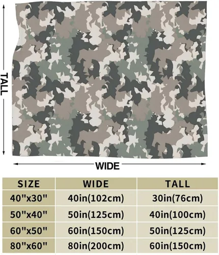 Miniatura 2 de Perinsto Camo Throw Blanket Ultra Soft Warm All Season Camouflage Decorative Fleece Blankets for Bed Chair Car Sofa Couch Bedroom 50"X40