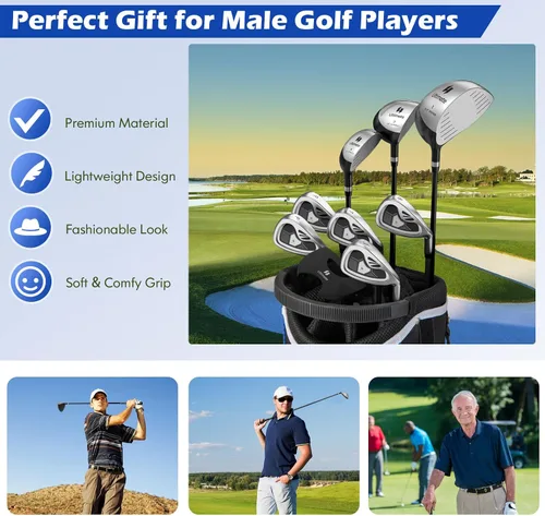 Miniatura 8 de Tangkula 9/10 Pieces Men's Complete Golf Clubs Set, Golf Club Package Set with 460CC Driver, Fairway Wood & Hybrid, Irons, Putter, Portable Regular