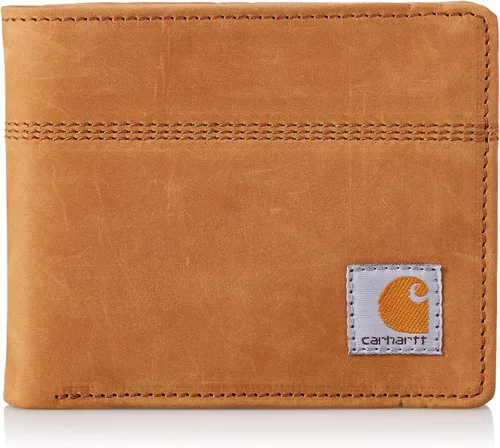 Carhartt Carteras billetera y portapasaporte para hombre duradera billetera plegable disponible en cuero y lona