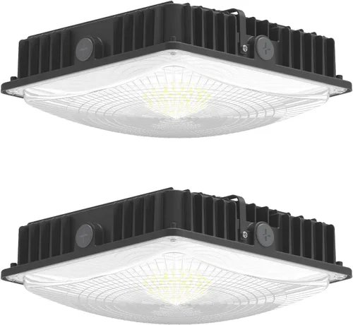 Lámpara LED para toldo, 45 W 5850 lm HID/HPS de repuesto, 9.5 x 9.5 pulgadas, 5700 K, AC100-277 V, IP65 impermeable, luces de toldo para exteriores