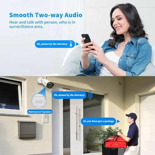Miniatura 6 de Hiseeu Cámara de seguridad inalámbrica Pro de 5 MP para exteriores, seguridad del hogar, visión nocturna a color, WiFi de 2.4 GHz y 5 GHz, tarjeta