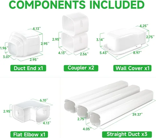 Miniatura 6 de Juego de cubierta de línea dividida de 4 pulgadas de 11 pies, PVC y PP universal para mini Split AC y CA central, cubierta de línea para sistema