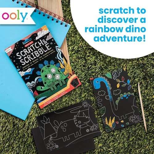 Miniatura 2 de Ooly Mini kit de arte para rascar y garabatear – Juego de 6 tarjetas de arte de rayar arcoíris regalos para niños, kit de manualidades para viajes