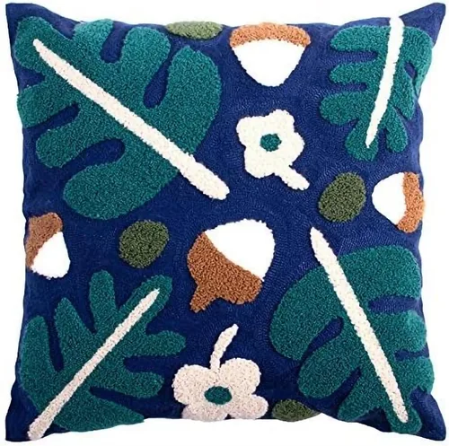 Miniatura 6 de MOCOFO Funda de almohada de lona bordada con flores, bordado de primavera, artesanía, moderna, simple, funda de almohada para sofá, dormitorio