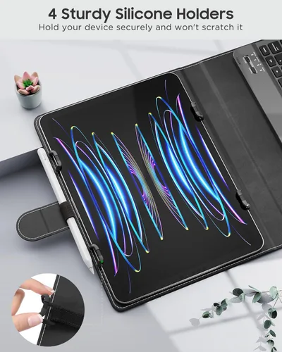 Miniatura 4 de MoKo Funda universal para tablet con teclado QWERTY para tablet de 9", 9.7", 10.1", 10.2", 10.4", 10.5", 10.9", con teclado Bluetooth inalámbrico