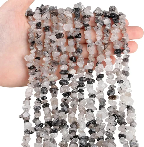 Miniatura 22 de ZHIYUXI 400 cuentas para hacer joyas, cuentas multicolor de 0.197-0.315 in, piedras preciosas de piedra natural, cuentas sueltas irregulares a