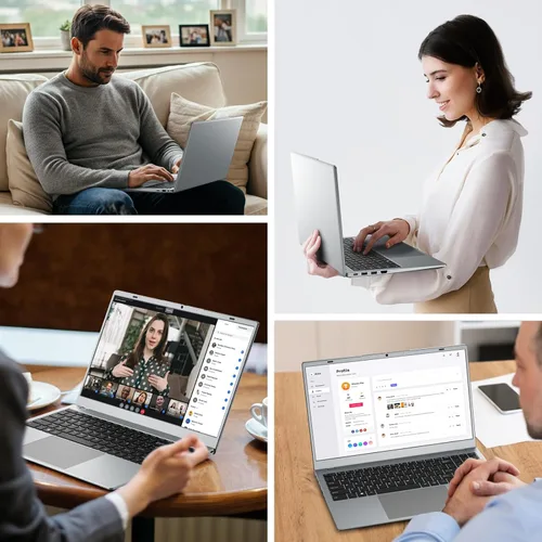Miniatura 7 de Computadora portátil, pantalla FHD IPS de 15.6 pulgadas, portátil para estudiantes y negocios, 16 GB de RAM 256 GB SSD portátiles, procesador 6500Y