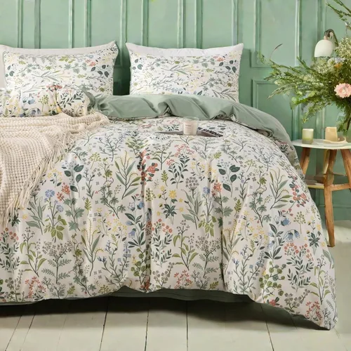 Miniatura 19 de MKXI Juego de ropa de cama con diseño de corbata de moño linda y rayas de flores rosas, tamaño individual, de algodón - Funda de edredón