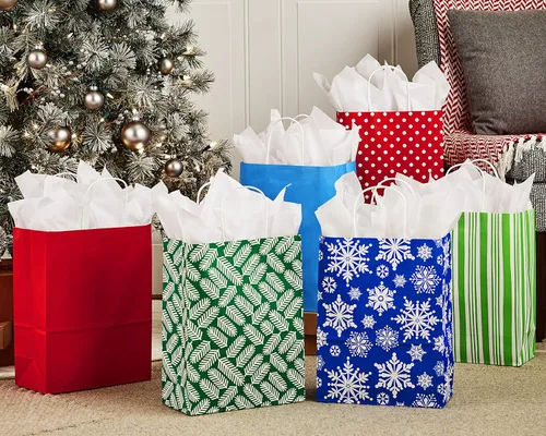 Miniatura 2 de Hallmark Surtido de bolsas de regalo grandes de 13 pulgadas, iconos navideños