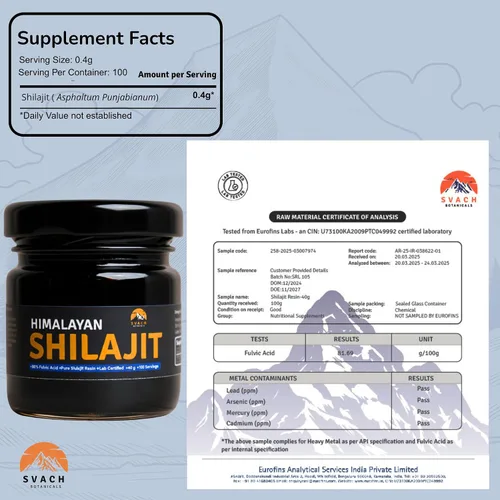Miniatura 3 de Resina Shilajit – 1.41 onzas (100 porciones) 80% ácido fúlvico – probado en laboratorio – grado oro del Himalaya para hombres y mujeres de alta