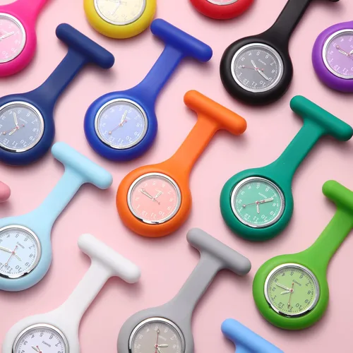 Miniatura 5 de Outus 18 piezas de silicona para enfermera reloj de estetoscopio reloj de bolsillo portátil con segunda mano para médico enfermera 18