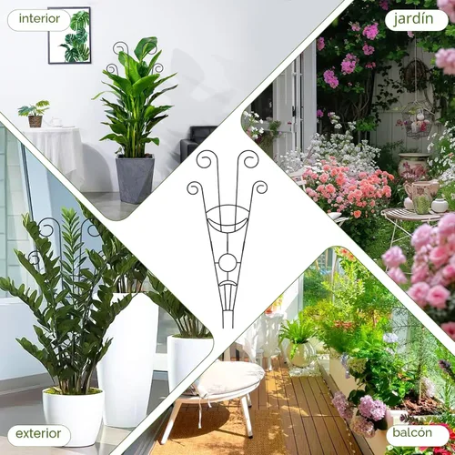Miniatura 6 de ZOUTOG Enrejado para plantas trepadoras de interior, paquete de 4 unidades de 30 pulgadas, enrejado de jardín de metal resistente al óxido para Negro
